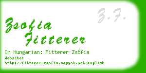 zsofia fitterer business card